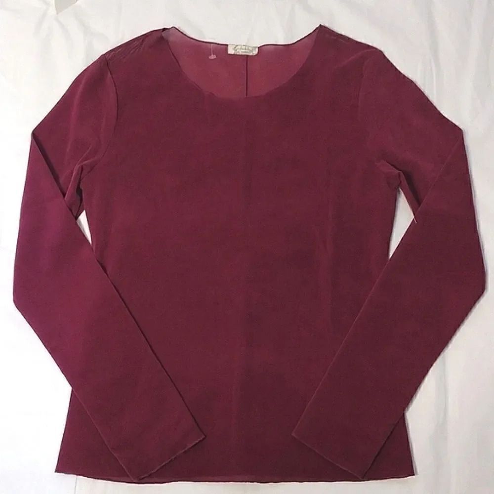 Free People Garnet Countdown Flocked Velvet Long Sleeve Top Large NWOT - Picture 5 of 16